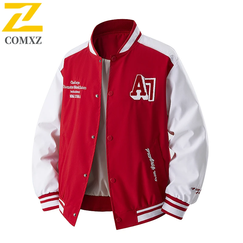 American Hip-hop Baseball Jacket Men's Women's 2025 New Color Blocked Windproof Jackets Street Clothing Loose Sports Coat Autumn