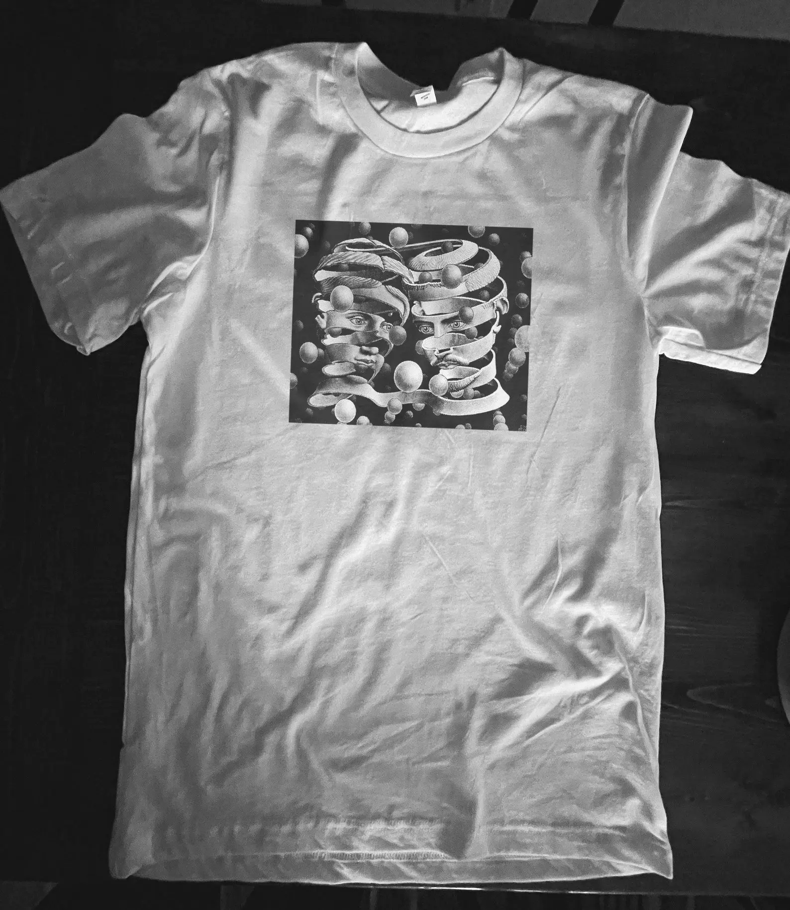 Old Newspaper M C Escher Print T Shirt