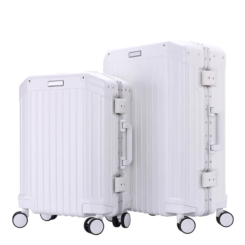 Luggage New aluminum frame small car multi-wheel box Boarding yardbox Luxury travel bag Pushsuitcase