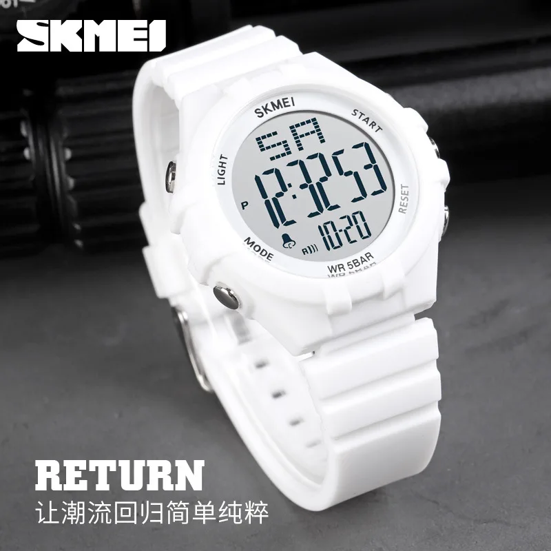 Skmei Fashionable Cool Outdoor Sports Waterproof Silicone Push-Button Universal Electronic Watch for Male Students