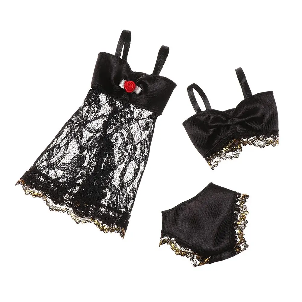 3Pcs/set Fashion  Girl Gifts  Accessories Pajamas Party  Skirt 3 In 1 Clothes Lace Night Dress Sexy Lingerie