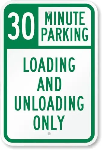 

30 Minute Parking Aluminum Weatherproof 12" x 18" Sign p000125