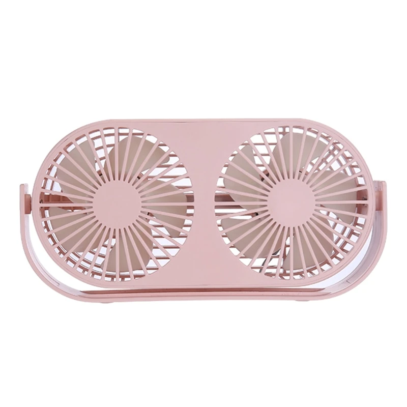 Double Desk Fan Small Tabletop Fan Portable 3 Cooling Speed Adjustable Head Personal Aromatherapy Fan