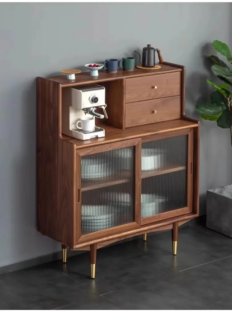 Solid wood sideboard home tea restaurant storage kitchen storage cabinet