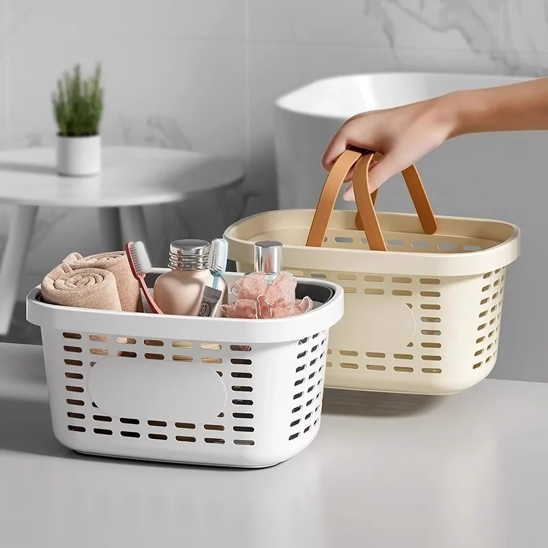 

Bath Basket Handheld Carrying Bath Basket Toiletries Basket Bathroom Supplies Storage Box Bath Blue