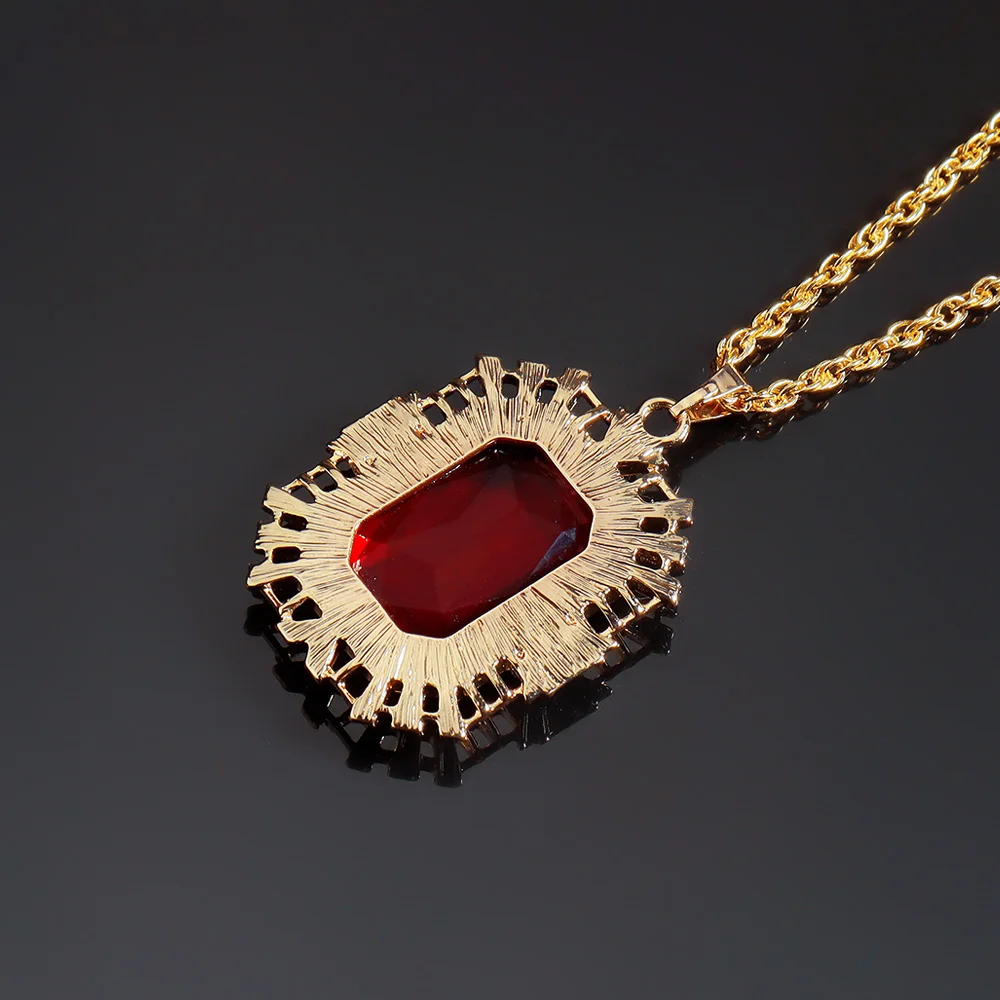 King of Dreams The Sandman Ruby Necklace Cosplay Morpheus Gem Weapon Carnival Party Halloween Costumes Props Jewelry