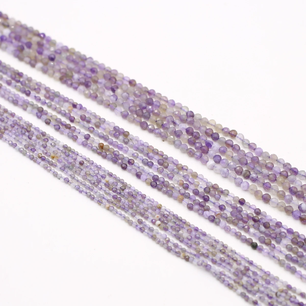 2/3/4mm Amethysts Loose Spacer Beads Natural Stone Faceted Beads for Jewelry Making Supplies DIY Necklace Bracelet Accessories