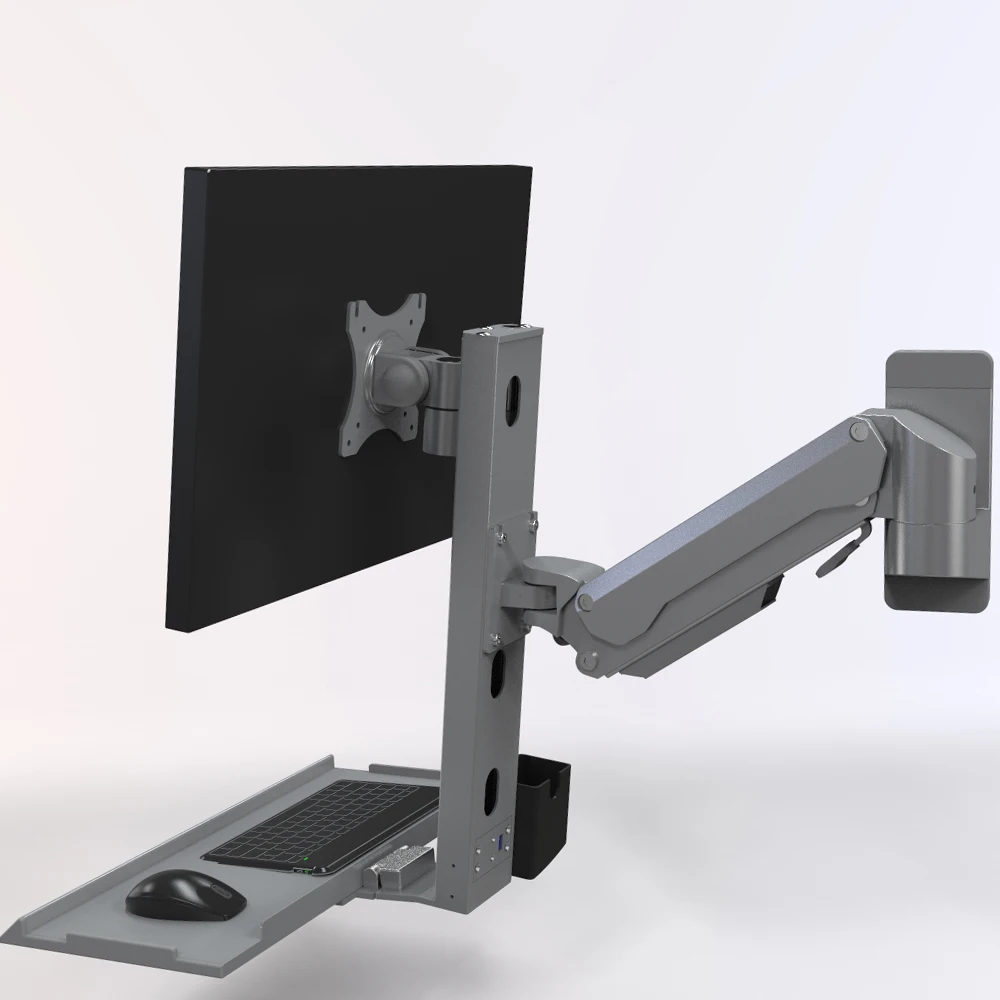 Silver Customized Factory Machine Mounted Easy Swivel  Arm New Wall-Mounted  Mounting Machine Accessory