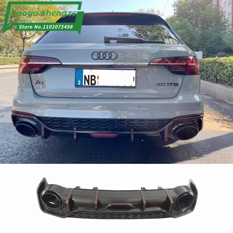 bright black Rear Bumper Lip Diffuser for Audi new A4 avant B9.5 2020+ (Special for sports version) Car Accessories