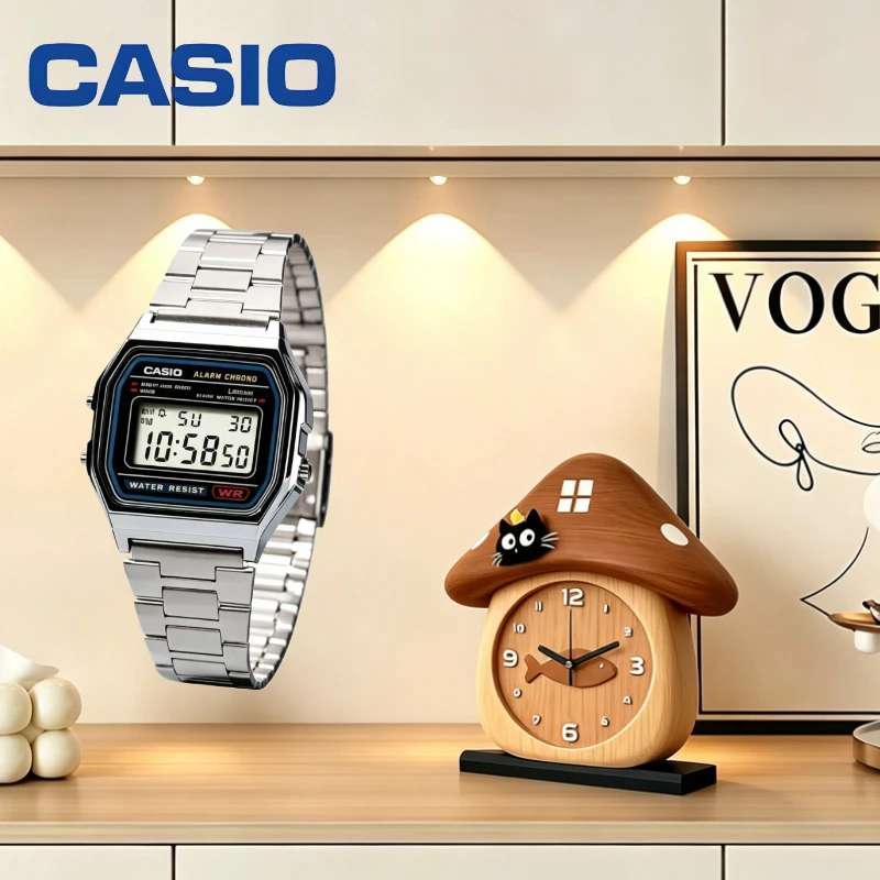 Minimalist Retro Casio A158WA-1 Digital Wrist Watch Splash Proof Multi Function Student Casual Wristwatch Gift Watch
