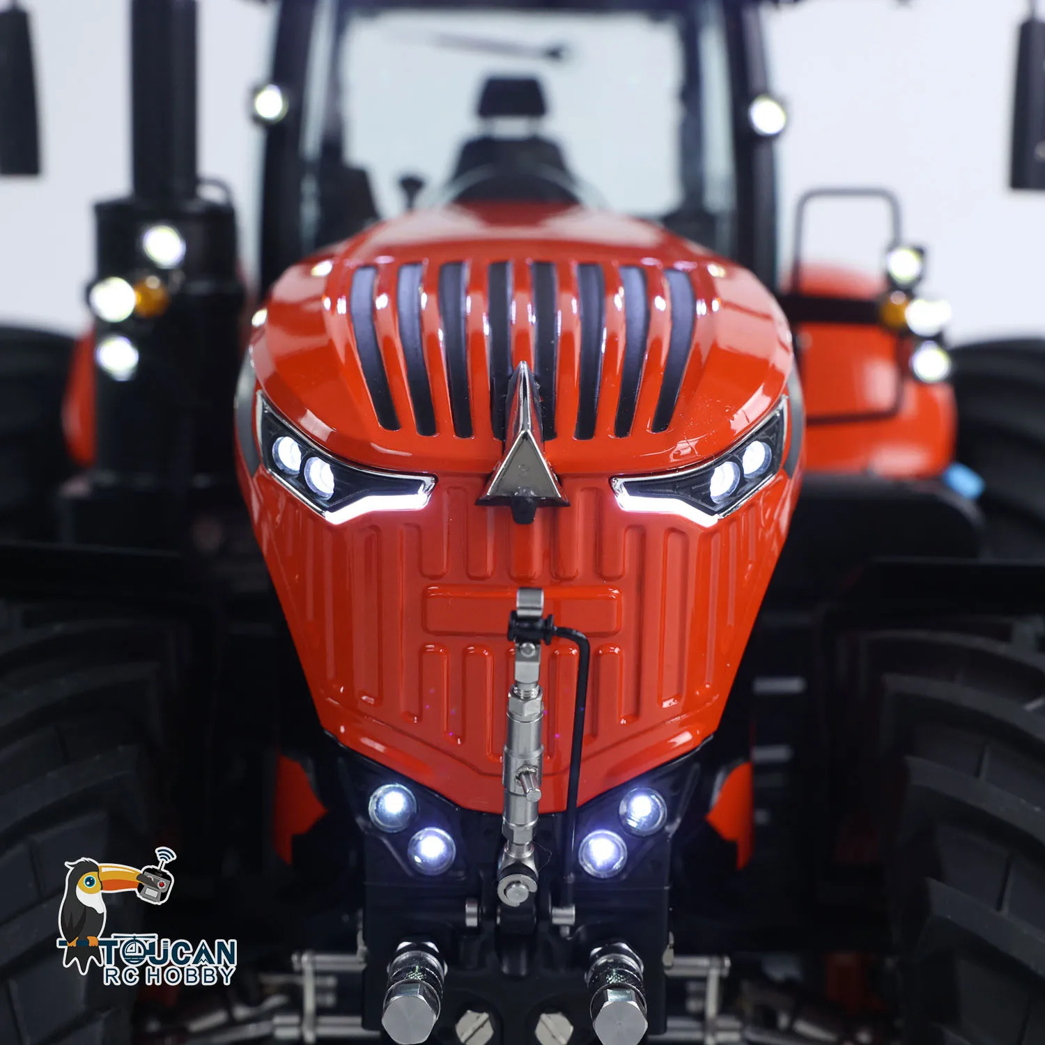 LESU Metalowy Model Ciągnika Hydraulicznego RC 1/14 AOUE 1050 4x4 Zdalnie Sterowany Ciężarówka Rolnicza Podwójne Koła Radio Frsky XE Bateria Dym
