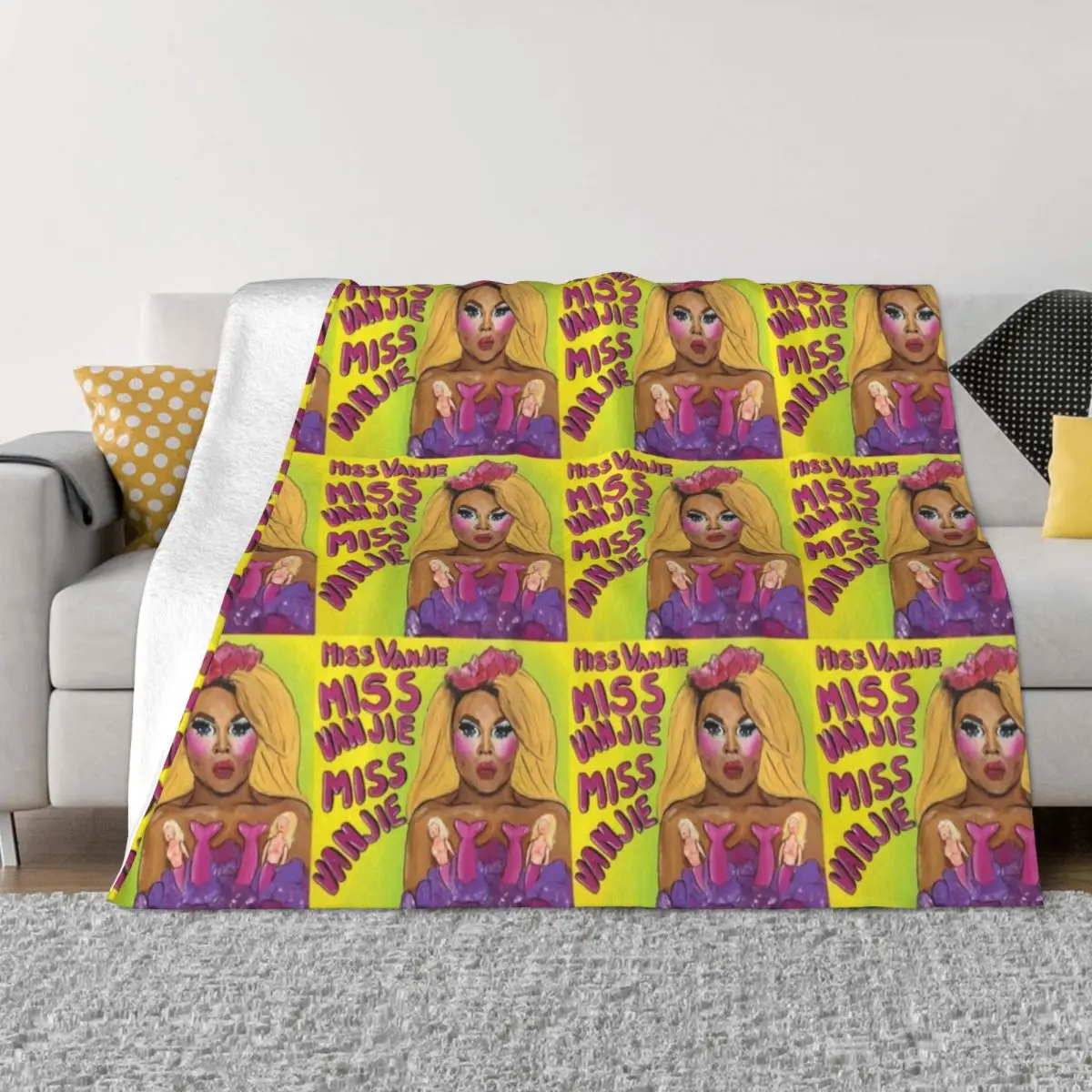 

Miss Vanjie Miss Vanjie Miss Vanjie Throw Blanket Blanket For Decorative Sofa Giant Sofa Blanket anime