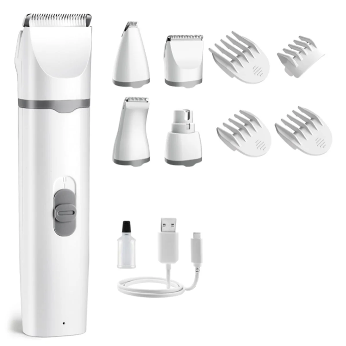 

Dog Hair Clippers Grooming for Nail Grinder, 4-in-1 Cordless Electric Trimmer Low Noise USB Rechargeable Pet Clippers