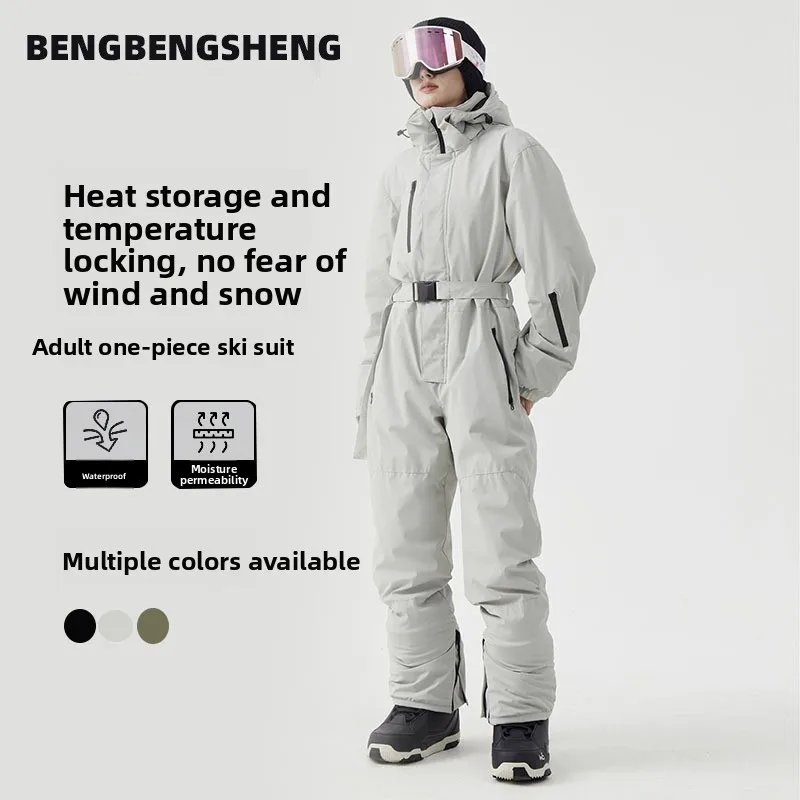 

Ski Suit Set Women's One-piece Winter Warm Ski Board Thickened Outdoor Men's Snowboard Pants Equipment snow jacket women