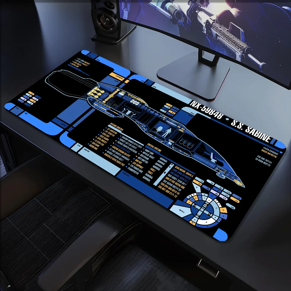 المركبة الفضائية مخطط المقصورة ستار T-Trek ماوس الوسادة عدم الانزلاق سميكة كبيرة الكتابة Lockedge مكتب طالب الألعاب وسادة ماوس الوسادة