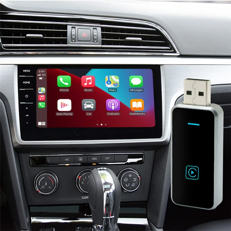 AT53 Auto Direct Plug-In Wired To Wireless Carplay Android Auto Box Car Two-In-One MINI Carplay Box Plug And Play