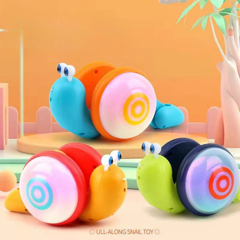 

Fun Snail and Cute Electric Rope Pulling Pig Light up Concert Walking toy