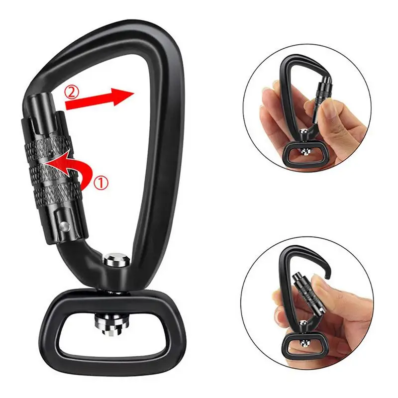 

Outdoor Safety Carabiner Clip Auto Locking 360 Rotational Hook 4KN Pull For Dogleash Hammocks Backpacks Climbing Accessories