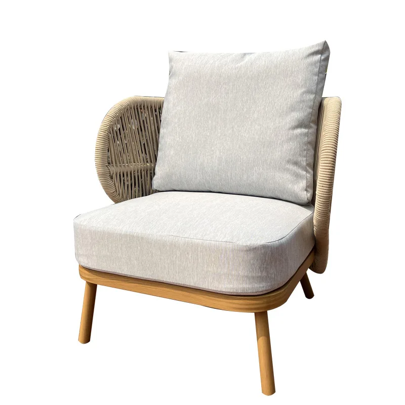 

Outdoor Furniture Courtyard Garden Leisure Rope Knitting Sofa Combination Outdoor Homestay Villa Woven Waterproof Sunscreen