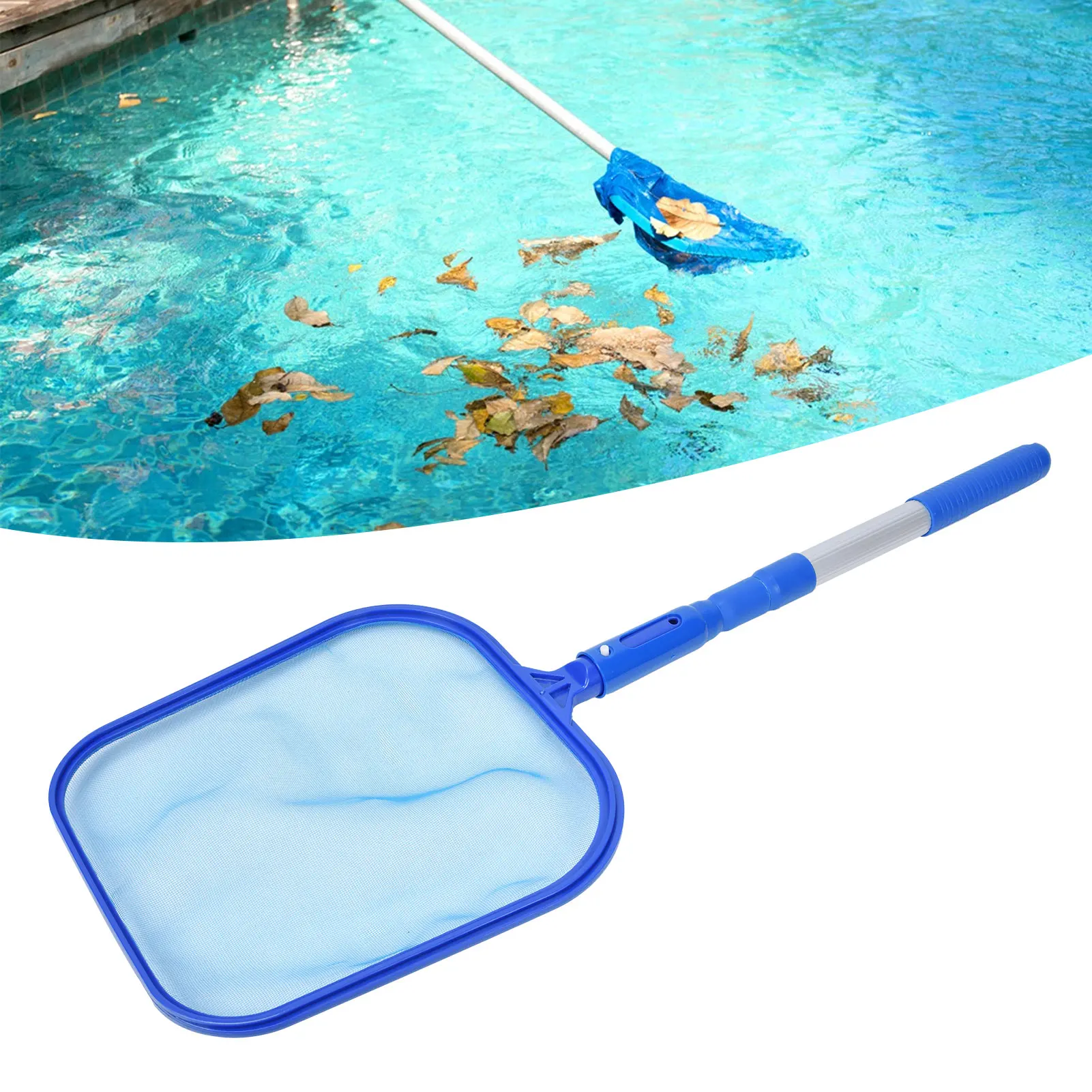 

Pool Skimmer Net Leaf Rake Tub Swimming Pools Cleaner Scoop Nets with 3‑section Telescopic Pole Pool Cleaning Tools