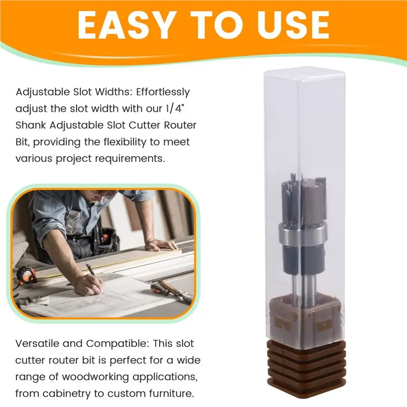 A02M-Bearing Trimming Cutter, Professional Three-Edge Bearing Straight Router Bit, Slotting Straight Cutter,Woodworking Tool