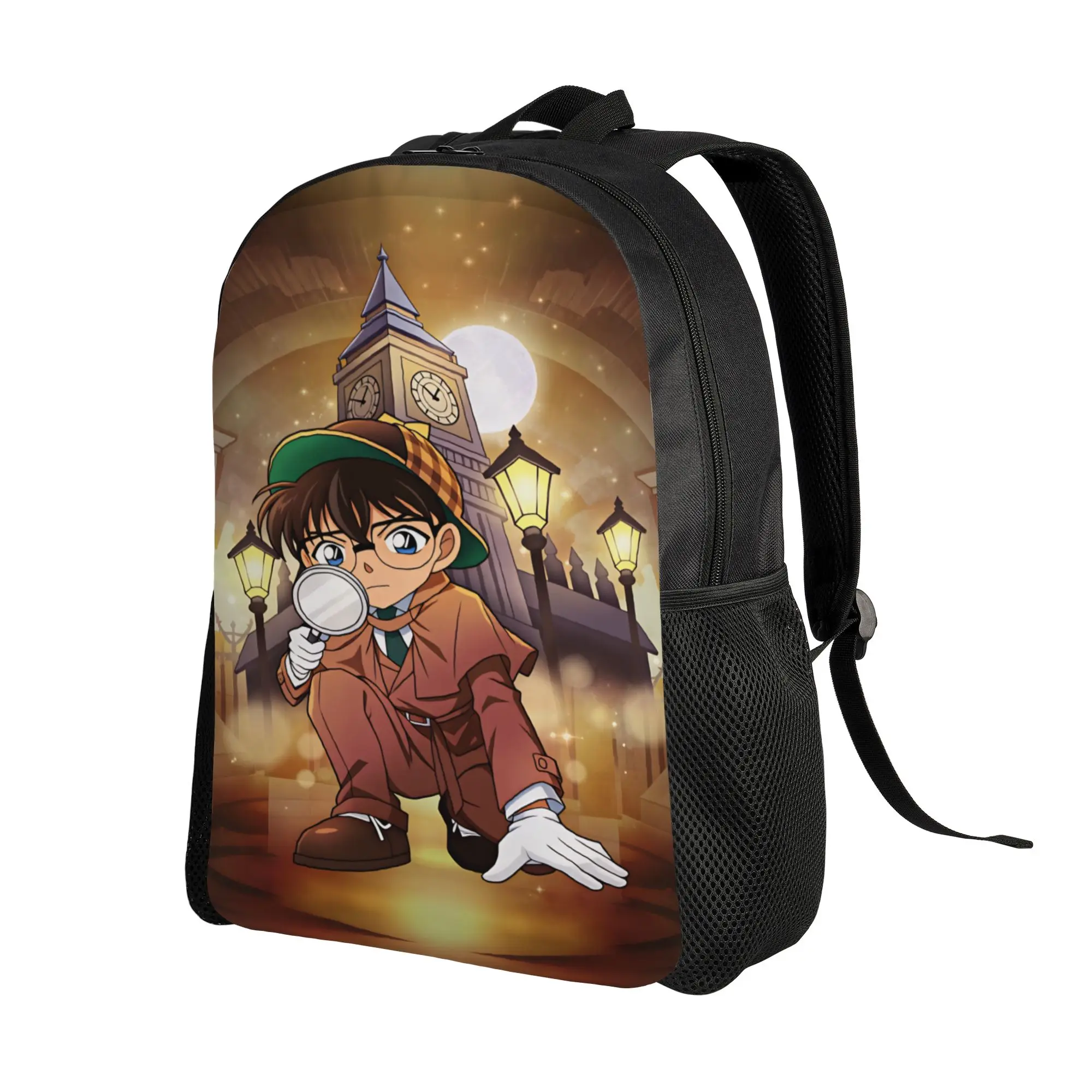 Detectives Conans Backpack  Student Polyester Travel Backpacks Big Kawaii High School Bags Rucksack