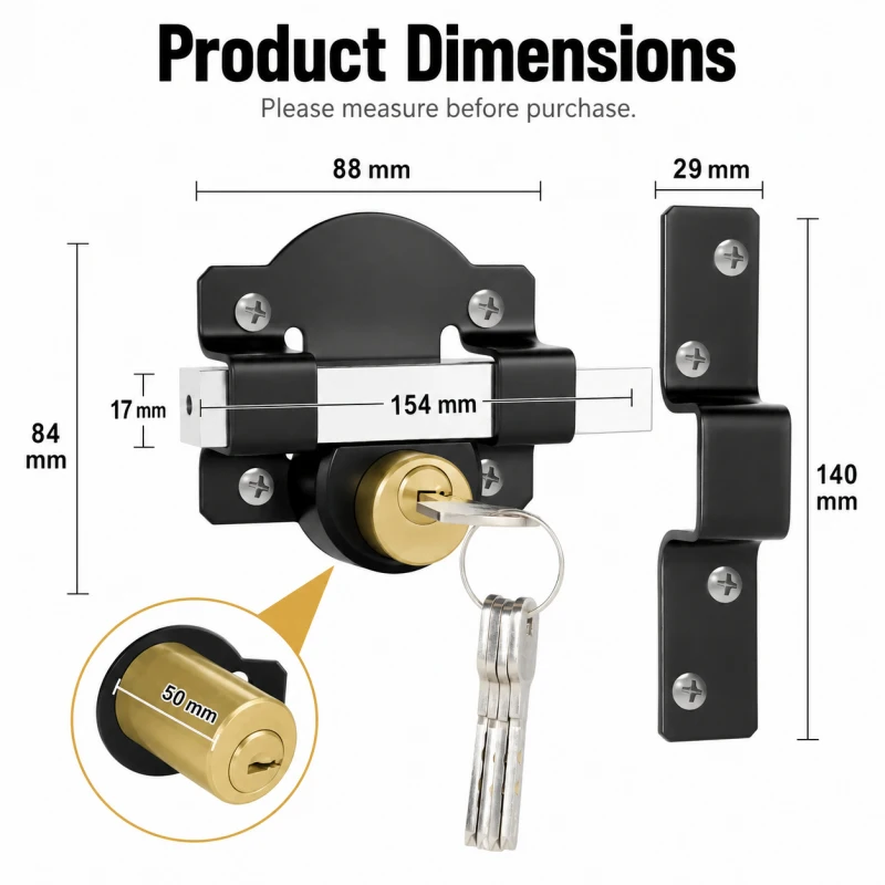 both-side-lock-door-50mm-long-throw-gatelock-stainless-steel-grade-lockable-with-reardouble-locking-for-yard，garden-doors-gatess