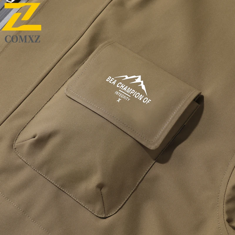 2025 Men's Windproof Jacket Autumn Retro Single Layer Thin Waterproof Work Jackets Camping Fishing Windbreakers chaquetas hombre