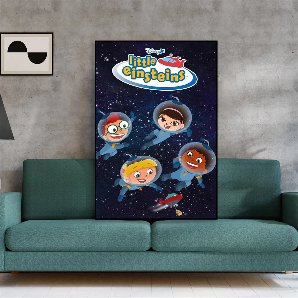 ليتل أينشتاينز الفيلم المشارك الفيلم الكلاسيكي ملصق فني الكرتون المائية الفن طباعة فيلم قماش اللوحة غرفة نوم الديكور