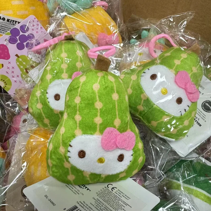 Super Cute Fruit Series Pineapple Kt Cat Backpack Plush Pendant Keychain Cute Dessert Little Pineapple Plush Doll Girl Gift