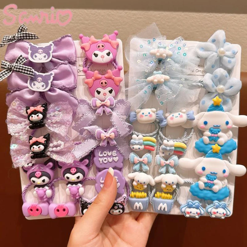 Sanrio Hello Kitty Elastic Hair Bands Cute Cartoon Kuromi Fashion Portable Hair Accessories No Harm To Hair Girl Holiday Gifts