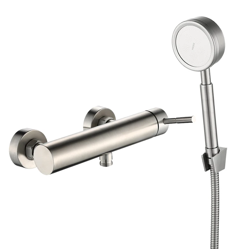 

Wall Mount Bathroom Shower Faucet Set Stainless Steel Rainfall Handheld Shower Head System Hot Cold Mixer Water Valve Nozzle Tap