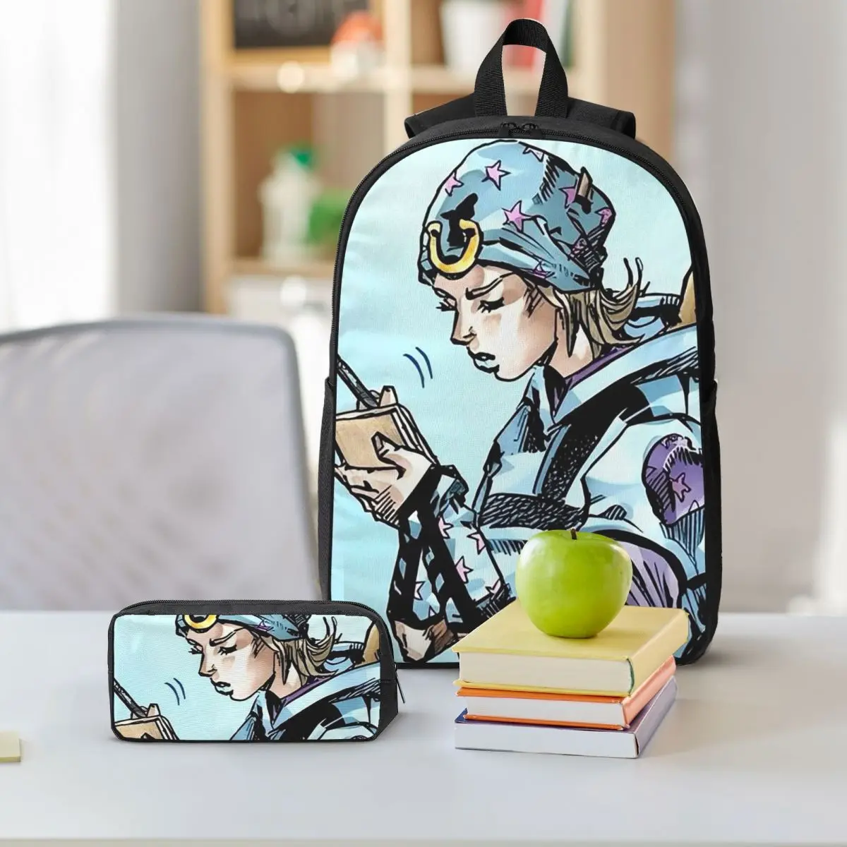 Johnny Joestar JoJo's Bizarre Adventure Backpack BookBag School Bag Computer Shoulder Bags 3ps Insulated Lunch Bag Pencil Case