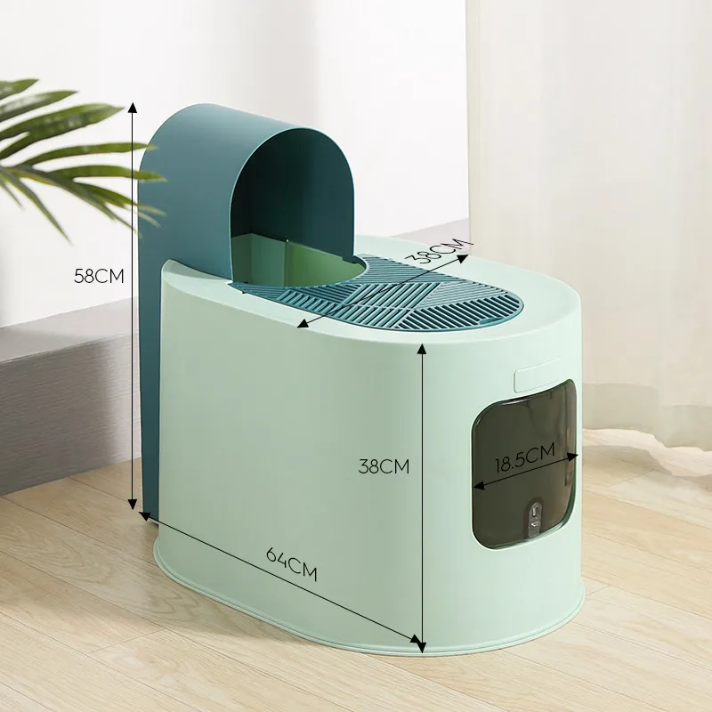 

Plastic Hiding cat Litter Box Self-Cleaning Castle Sandbox Toilet Litter Box Defecation Training Areneros Para Gatos Home Items