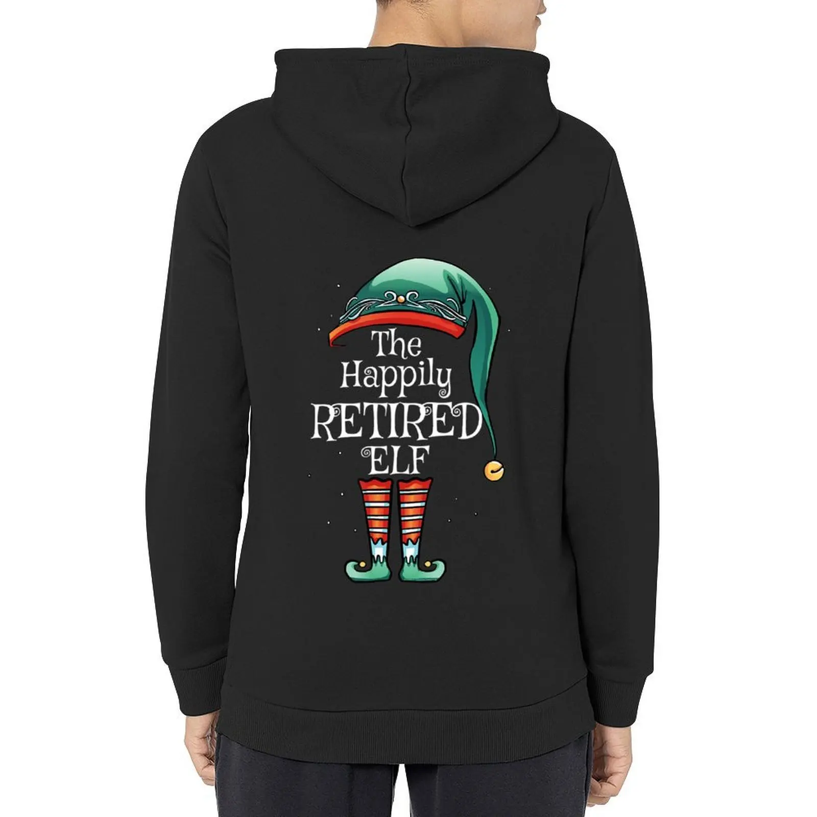 

Festive Christmas The Happily Retired Elf - Retire t Hoodie men's sweat-shirt set winter clothes hoodie streetwear