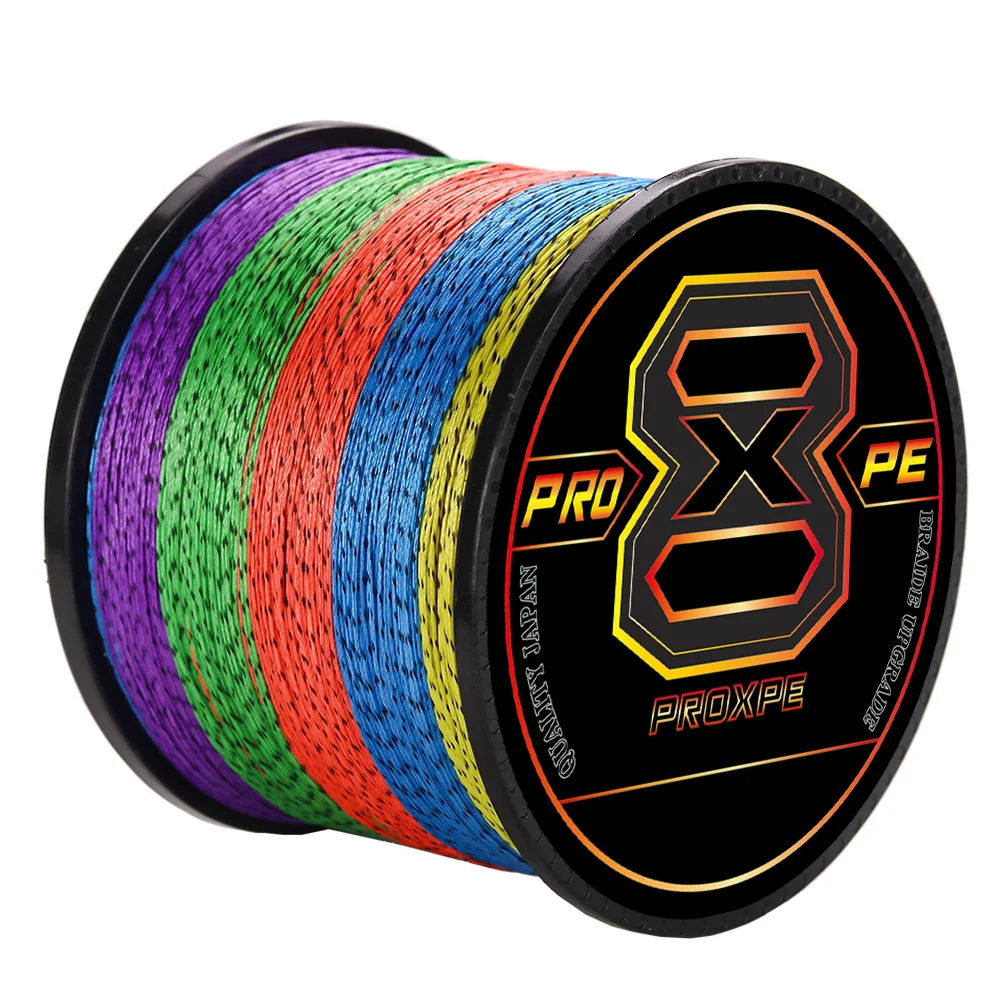 PROXPE 8 Strands Multifilament Speckled PE Braided Fishing Line 100M 300M 500M Carp Japanese Super Strong 18-90LB Durable Smooth