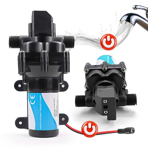 Bomba de agua de diafragma autocebante automática DC-12V, 11L/Min, rosca de 1/2 ""para rociador agrícola de jardín, sistema de riego, bomba de agua