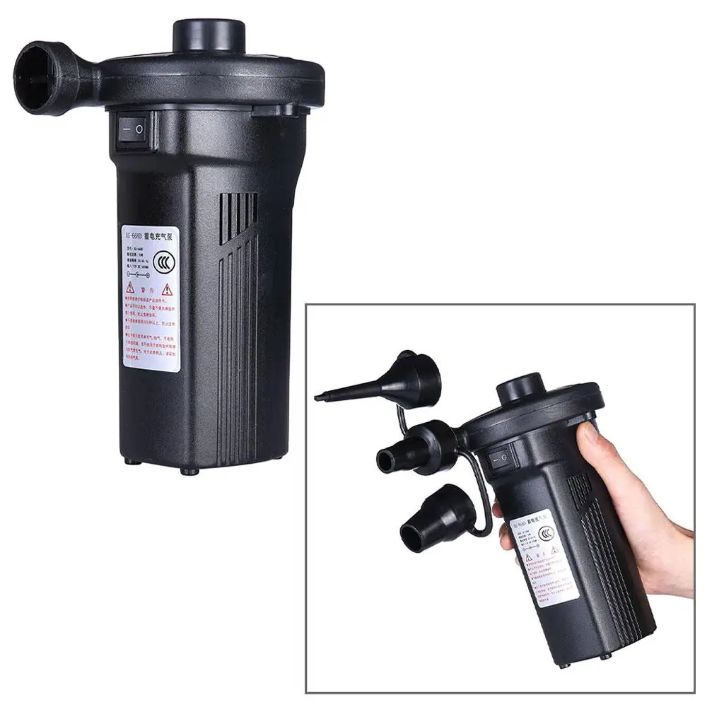 Electric Air Pump Inflator Battery Rechargeable Air Compressor Portable for Boat Mattress Inflatable Pool Raft Bed