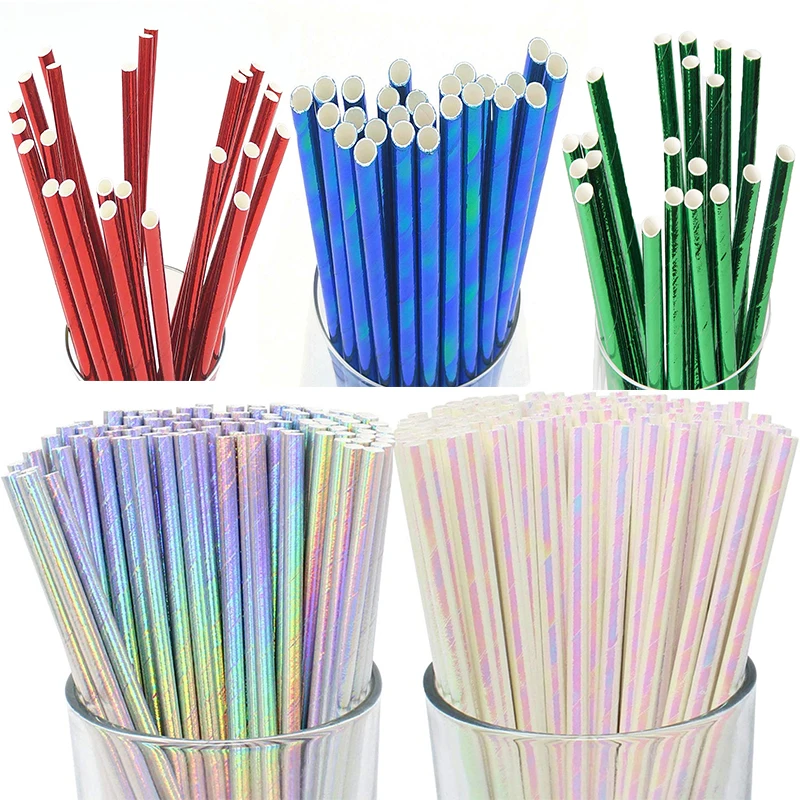 25pcs Rose Gold Party Birthday Straws Drinking Paper Straws Bachelor Party Kids Birthday Wedding Party Decoration Supplies