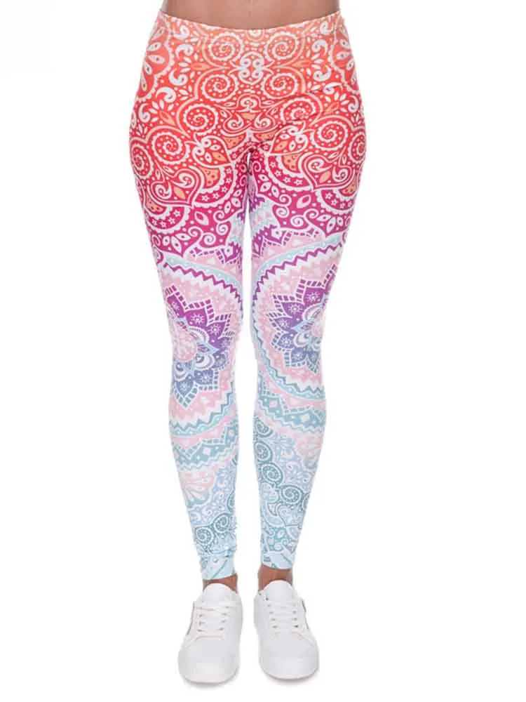 seksowne damskie legginsy z nadrukiem legginsy fitness modne wąskie legginsy legginsy z wysokim stanem spodnie damskie