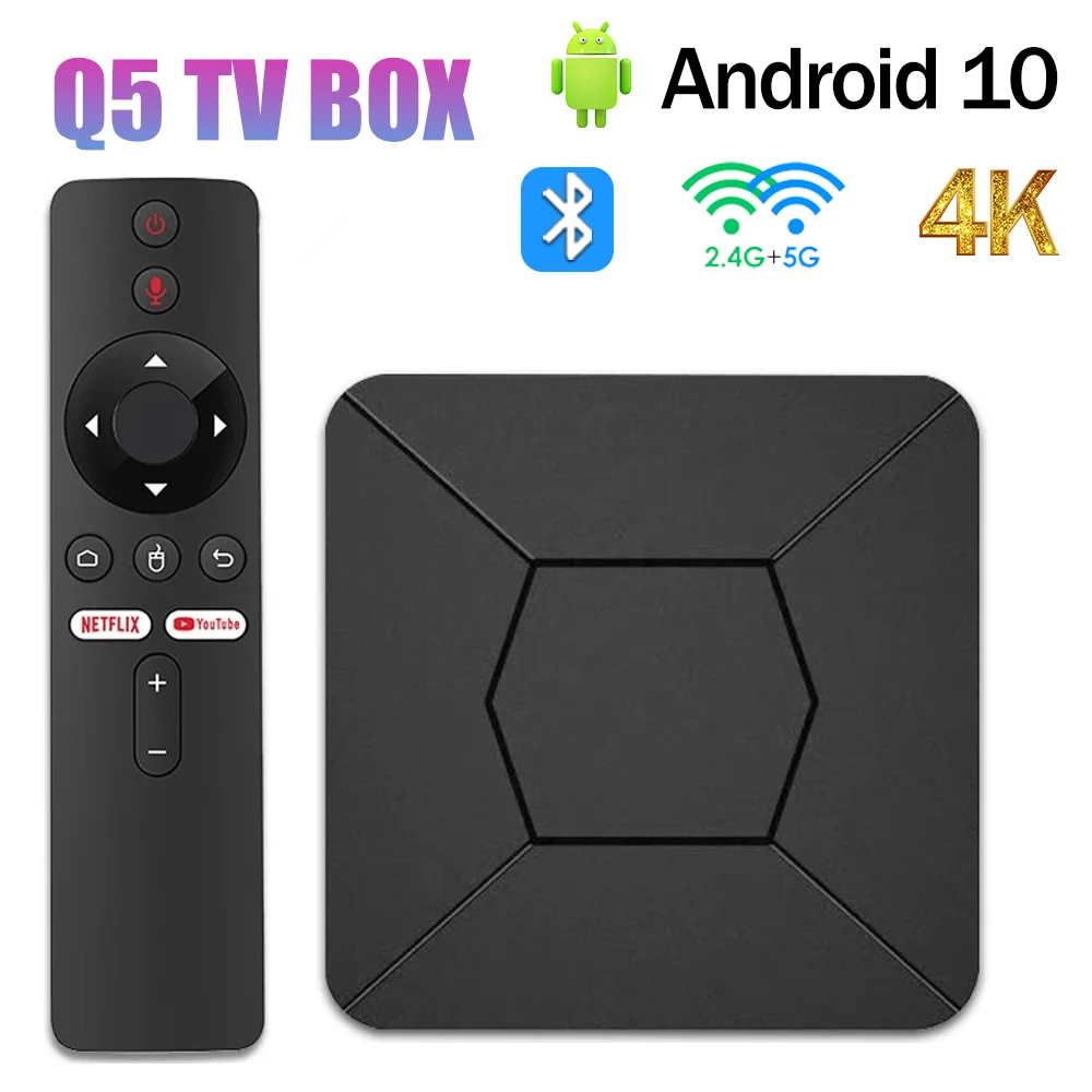 iATV Q5 Android10.0 TV Box Allwinner H316 AndroidTV BT5.0 2GB 8GB 2.4G/5G WiFi 4K HD Media Player Smart Set Top Box