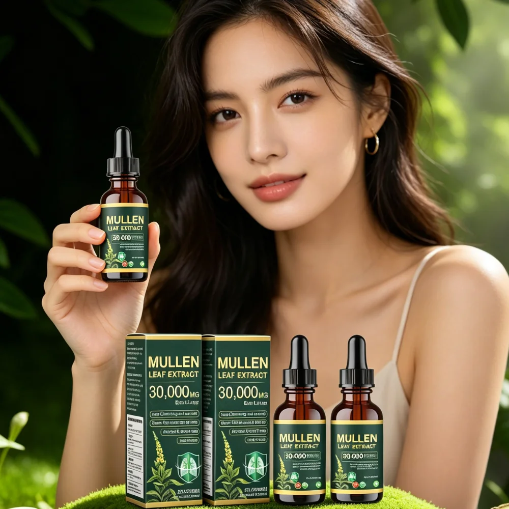 30000Mg Mullein Leaf Herbal Drops Powerful Lung Detox Formula Fast Absorption Protects Whole Family Respiratory System