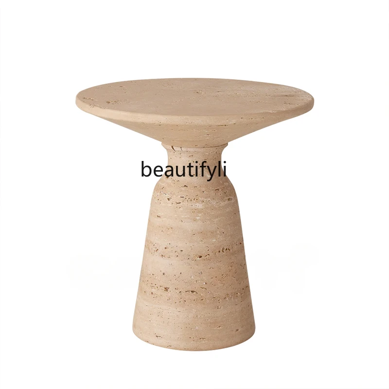 

New Style Natural Roman Cave Stone Marble Stone Rough Carving Side Table Designer Model Side Table