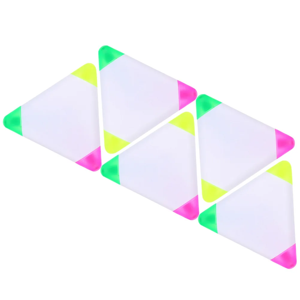 

5pcs Triangle Fluorescent Pens Multicolored Highlighters For Adults Bright Marking Pens School Office Study Scrapbooking