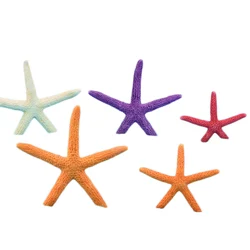 5PCS Artificial Starfish Sea Star Resin Ornament Aquarium Decoration Beach Decor Nautical Home Decor Beach Wedding Decor Random