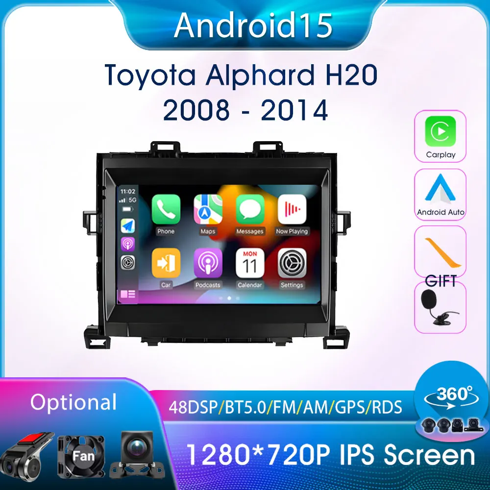 

For Toyota Alphard 2 H20 2008-2014 GPS Navigaiton Car Intelligent Systems Carplay Android Auto Autoradio Stereo BT HD Car Radio