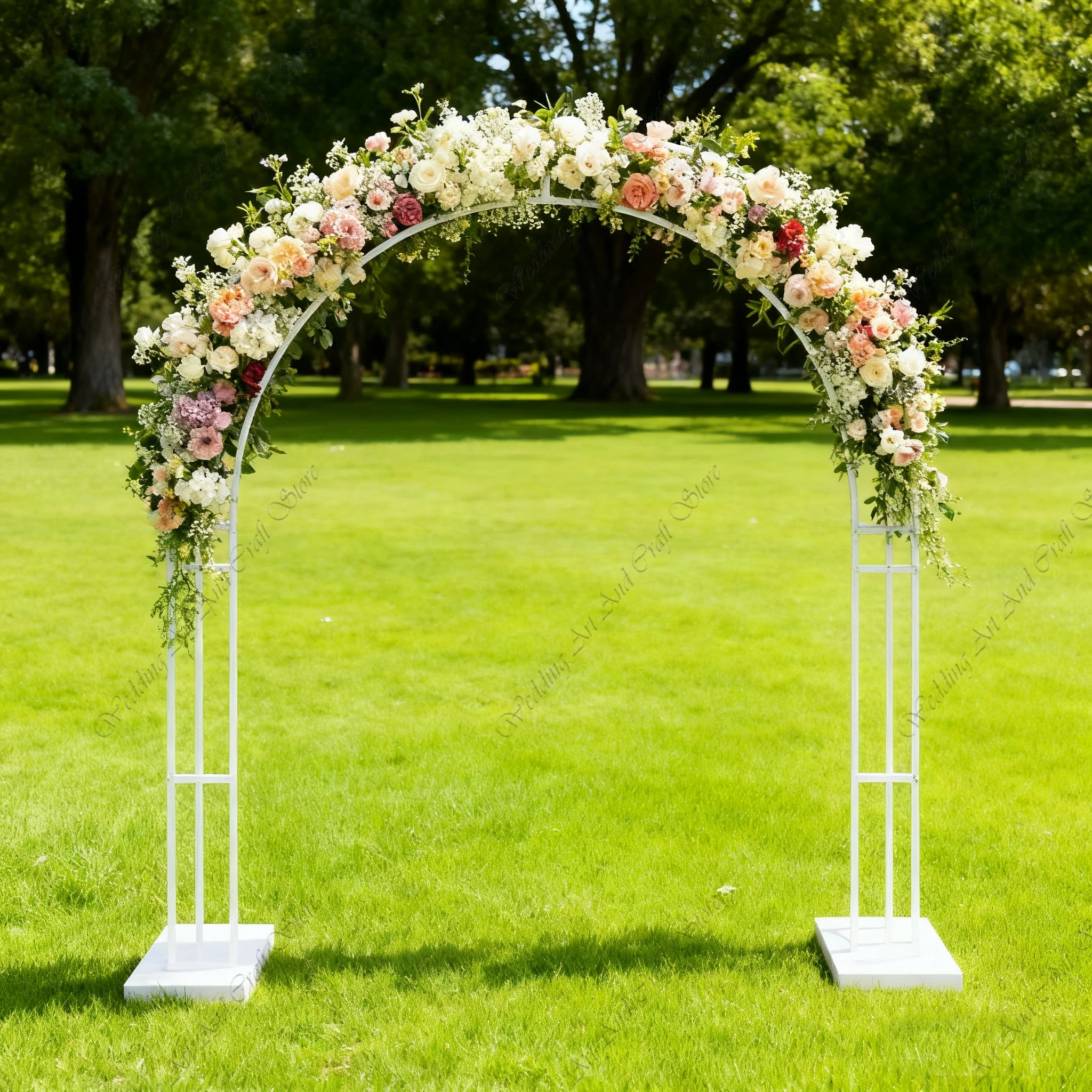 

2.3M f30 U-shaped Circular Iron Arch Stand for Weddings and Valentine's Day Events Special Background Flower Stand ivy355