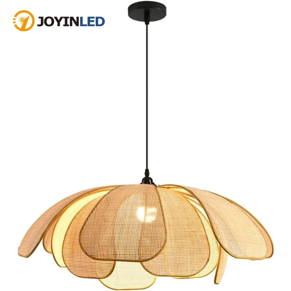 

Подвесной светильник JOYINLED в стиле бохо из ротанга, современный винтажный светильник в стиле фермерского дома, ручной работы, плетеный из бамбука и ротанга, для дома, 50 см