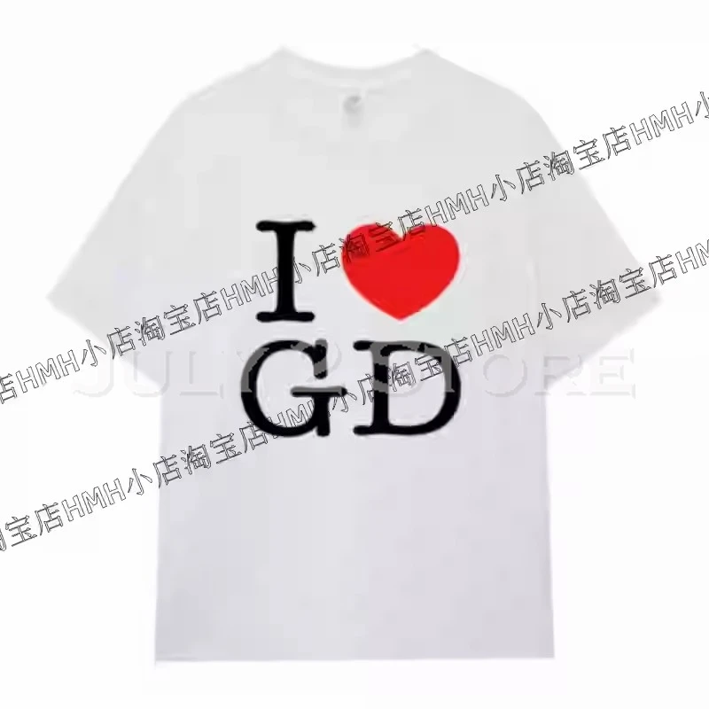 عشاق أنيمي دعوة Ita-shirts G dragon Kwon Jiyong نفس النمط أنا أحب GD تي شيرت 2025 حفلة موسيقية قصيرة الأكمام قمة الموضة C لعب الأدوار
