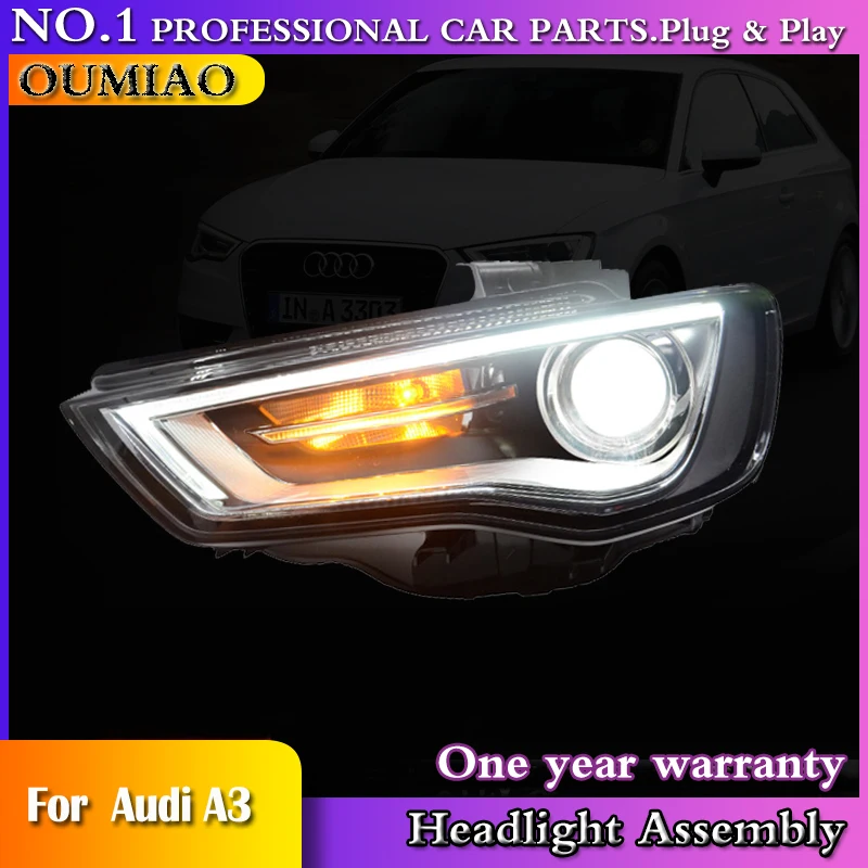 

2014-2016 для A3 фары светодиодные DRL линзы двойного луча H7 HID ксеноновые би ксеноновые линзы автомобильные аксессуары для Audi A3